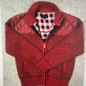 Red Quilted Knit Jacket